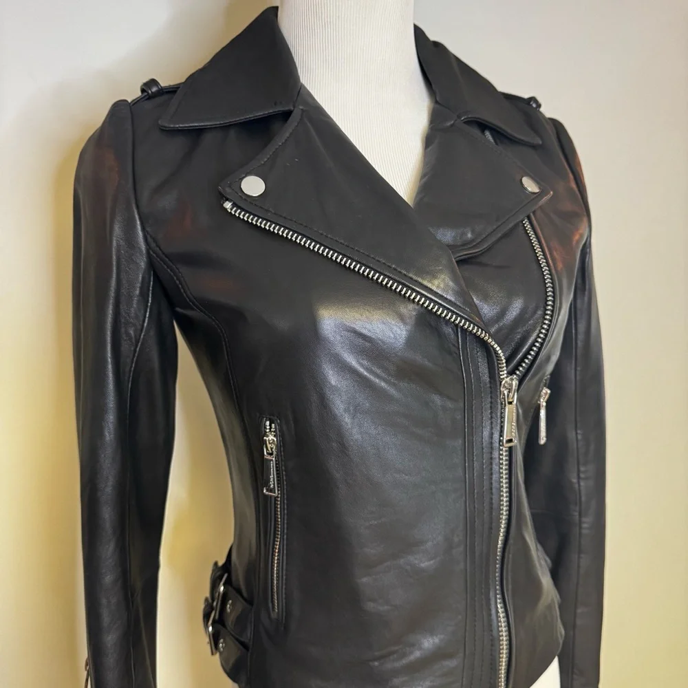 BCBGeneration Black Leather Jacket - Picture 2 of 13
